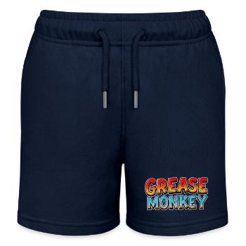 GreaseMonkey Cartoon-Text - Kinder Organic Joggingshorts Mini Bolter von Stanley/Stella - Navy - Vorne