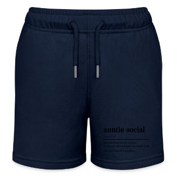 Tante – Soziales lustiges Tantegeschenk - Kinder Organic Joggingshorts Mini Bolter von Stanley/Stella - Navy - Vorne
