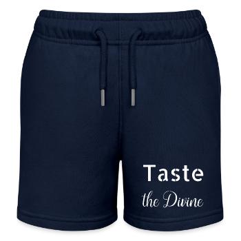 blissful eating happy delicious flavors - Kids Organic Sweat Shorts by Stanley/Stella - navy - Front