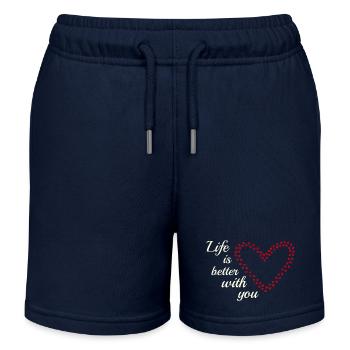 Amour Chien Chat - Short de jogging enfant bio Stanley/Stella - bleu marine - Devant