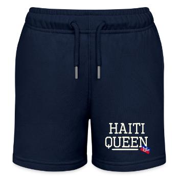 Reine d’Haïti avec un drôle de drapeau - Short de jogging enfant bio Stanley/Stella - bleu marine - Devant