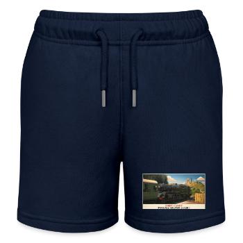 Corfe Castle Dampflok-Plakat - Kinder Organic Joggingshorts Mini Bolter von Stanley/Stella - Navy - Vorne