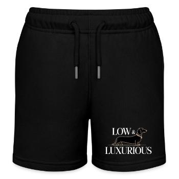 Low & Luxurious Dackel Design - Kinder Organic Joggingshorts Mini Bolter von Stanley/Stella - Navy - Vorne