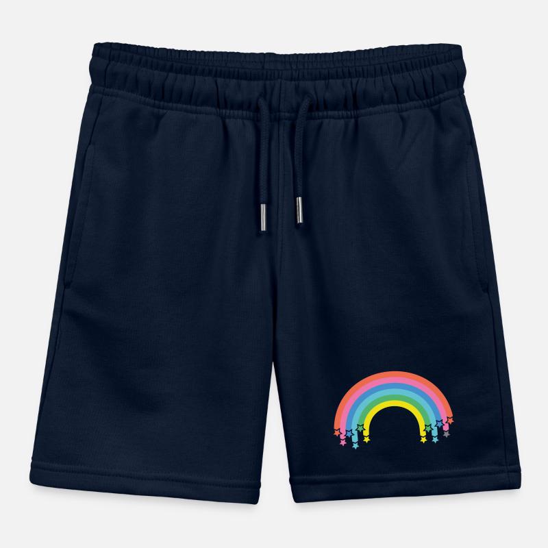 Regenbogen mit Sternen Kinder Organic Joggingshorts Mini Bolter von Stanley/Stella