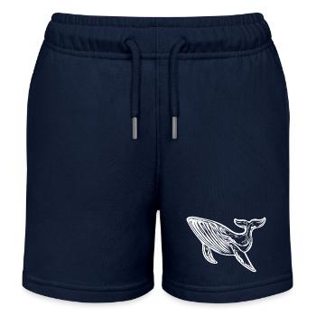 Whale Vintage Sea Creature No Plastic in living space - Kids Organic Sweat Shorts by Stanley/Stella - navy - Front
