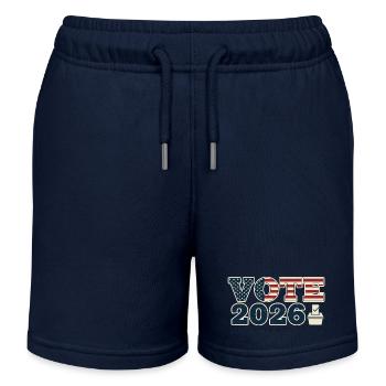 Votez pour les élections de mi-mandat USA 2026 - Short de jogging enfant bio Stanley/Stella - bleu marine - Devant