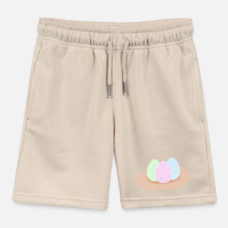 Pastel Easter Egg Nest Kids Organic Sweat Shorts by Stanley/Stella