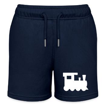 Locomotive Children's Toys Train Railway Transport - Kids Organic Sweat Shorts by Stanley/Stella - navy - Front