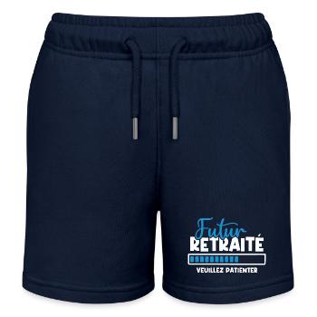 Futur retraité - Short de jogging enfant bio Stanley/Stella - bleu marine - Devant