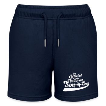 It's Official I'm The Favorite Son-In-Law Spruch - Kinder Organic Joggingshorts Mini Bolter von Stanley/Stella - Navy - Vorne