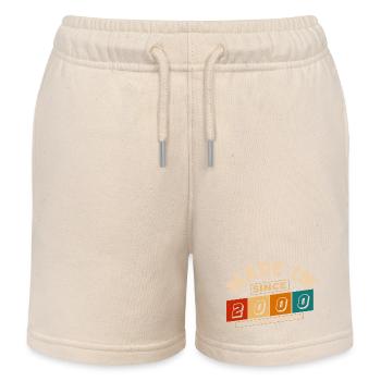 Made in 2000 Anniversary 24 Years - Kids Organic Sweat Shorts by Stanley/Stella - soft Ecru - Front