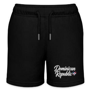 Écriture de la République dominicaine avec cœur de drapeau - Short de jogging enfant bio Stanley/Stella - bleu marine - Devant