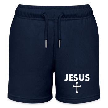 Jesus cross - Kids Organic Sweat Shorts by Stanley/Stella - navy - Front