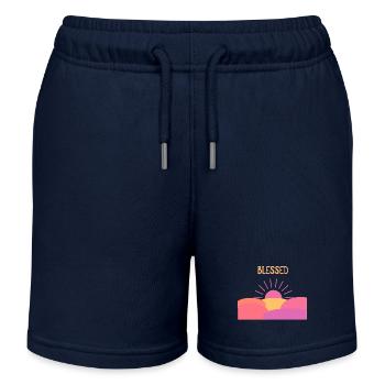 Gratitude for Every Day - Great Gift - Kids Organic Sweat Shorts by Stanley/Stella - navy - Front