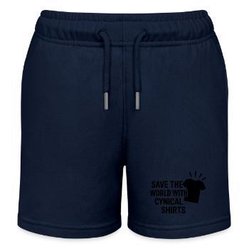 Save the world with cynical T Shirts - Kinder Organic Joggingshorts Mini Bolter von Stanley/Stella - Navy - Vorne