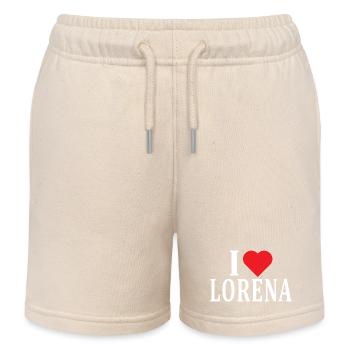 Name T-Shirt I love Lorraine T-Shirt Geschenkidee - Kinder Organic Joggingshorts Mini Bolter von Stanley/Stella - Natur - Vorne