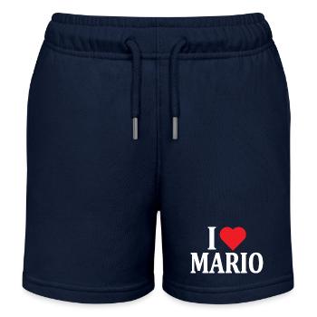 t-shirt J’aime Mario t-shirt idée cadeau - Short de jogging enfant bio Stanley/Stella - bleu marine - Devant