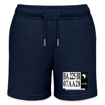 Plaque de sensibilisation Routière - Short de jogging enfant bio Stanley/Stella - bleu marine - Devant