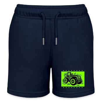 Tractor Farmer Farmer Icon - Kids Organic Sweat Shorts by Stanley/Stella - navy - Front