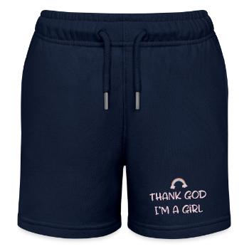 saying - Kids Organic Sweat Shorts by Stanley/Stella - navy - Front