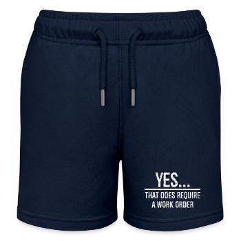 yes that does require a work order - Kids Organic Sweat Shorts by Stanley/Stella - navy - Front