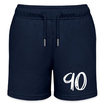 90 JAHRE. 90-JÄHRIGES JUBILÄUM. GEBURTSTAG 90 JAHRE. JAHR - Kinder Organic Joggingshorts Mini Bolter von Stanley/Stella - Navy - Vorne