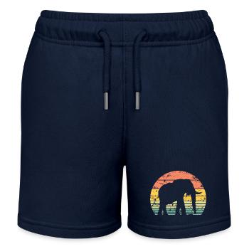 Elefant Retro Silhouette Tierwelt Elefantenliebhaber - Kinder Organic Joggingshorts Mini Bolter von Stanley/Stella - Navy - Vorne