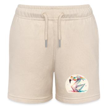 flamingo origami - Short de jogging enfant bio Stanley/Stella - écru doux - Devant