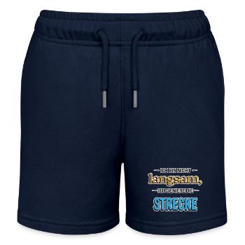 Ich bin nicht langsam – Lustiger Spruch - Kinder Organic Joggingshorts Mini Bolter von Stanley/Stella - Navy - Vorne