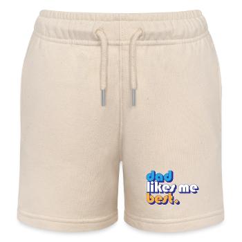 Dad Likes Me Best Daddy's Favorite Child Funny - Kids Organic Sweat Shorts by Stanley/Stella - soft Ecru - Front