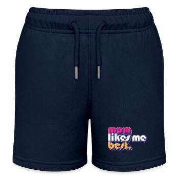 Maman m’aime le mieux L’enfant préféré de maman Drôle - Short de jogging enfant bio Stanley/Stella - bleu marine - Devant