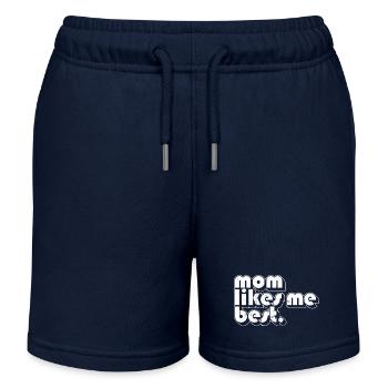 L’enfant préféré de maman Maman m’aime le plus drôle - Short de jogging enfant bio Stanley/Stella - bleu marine - Devant