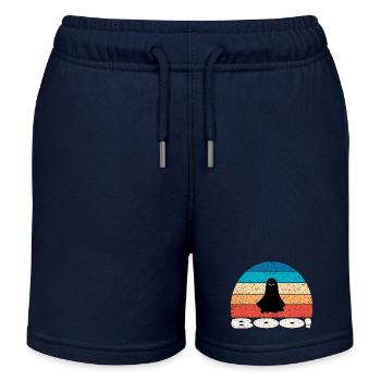 Rétro vintage coucher de soleil Halloween fantôme - Short de jogging enfant bio Stanley/Stella - bleu marine - Devant