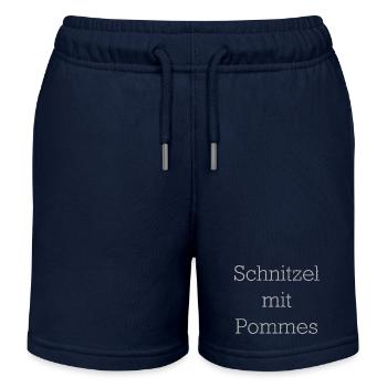 Schnitzel Mit Pommes - Kinder Organic Joggingshorts Mini Bolter von Stanley/Stella - Navy - Vorne