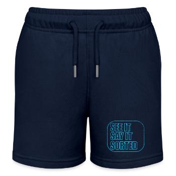 SEE IT SAY IT SORTED - Kids Organic Sweat Shorts by Stanley/Stella - navy - Front