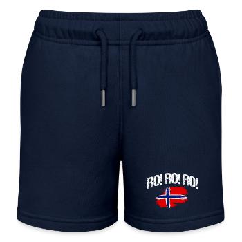 Norway Norge Fjords Scandinavian Ro Viking ship - Kids Organic Sweat Shorts by Stanley/Stella - navy - Front