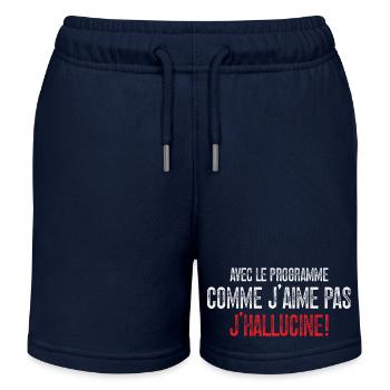 Avec Le Programme Comme J'aime Pas, J'hallucine! - Short de jogging enfant bio Stanley/Stella - bleu marine - Devant