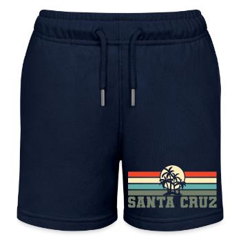 Santa Cruz CA Kalifornien - Retro 70er 80er Jahre - Kinder Organic Joggingshorts Mini Bolter von Stanley/Stella - Navy - Vorne