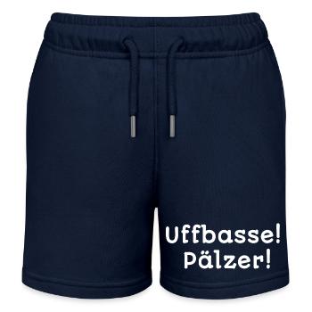 mundart designs alltag, uffbasse! Pälzer - Kinder Organic Joggingshorts Mini Bolter von Stanley/Stella - Navy - Vorne