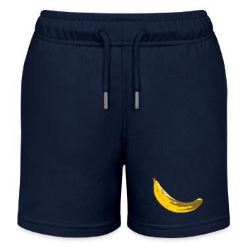 Überreife Banane mit braunen Flecken Illustration - Kinder Organic Joggingshorts Mini Bolter von Stanley/Stella - Navy - Vorne