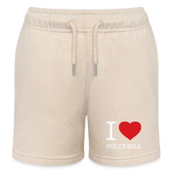 I LOVE POLYNESIA - Kids Organic Sweat Shorts by Stanley/Stella - soft Ecru - Front