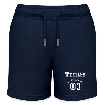 Prénom Thomas - blanc - Short de jogging enfant bio Stanley/Stella - bleu marine - Devant