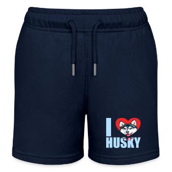 Husky Glitzer Hundehalter Hundehaare - Kinder Organic Joggingshorts Mini Bolter von Stanley/Stella - Navy - Vorne