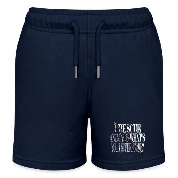 animals animal rescue birthday funny quote - Kids Organic Sweat Shorts by Stanley/Stella - navy - Front