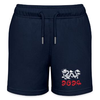 Jahr des Drachen 2024 - Kinder Organic Joggingshorts Mini Bolter von Stanley/Stella - Navy - Vorne