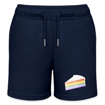 Morceau de gâteau arc-en-ciel aux couleurs pastel délicates - Short de jogging enfant bio Stanley/Stella - bleu marine - Devant
