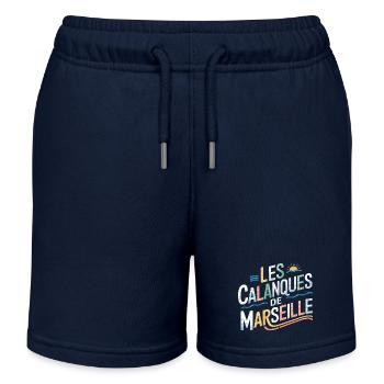Les Calanques de Marseille - Short de jogging enfant bio Stanley/Stella - bleu marine - Devant