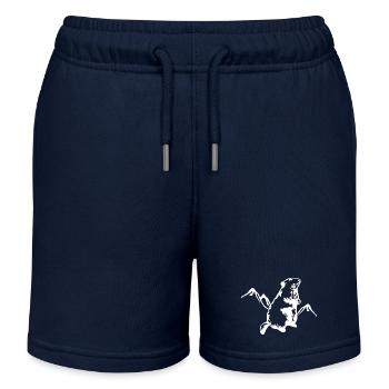 Marmotte avec montagnes - Short de jogging enfant bio Stanley/Stella - bleu marine - Devant