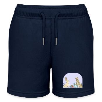 Süße Hasen mit Eiern - Kinder Organic Joggingshorts Mini Bolter von Stanley/Stella - Navy - Vorne