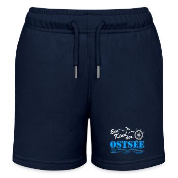 Ostsee Kind Nautik Logo - Kinder Organic Joggingshorts Mini Bolter von Stanley/Stella - Navy - Vorne